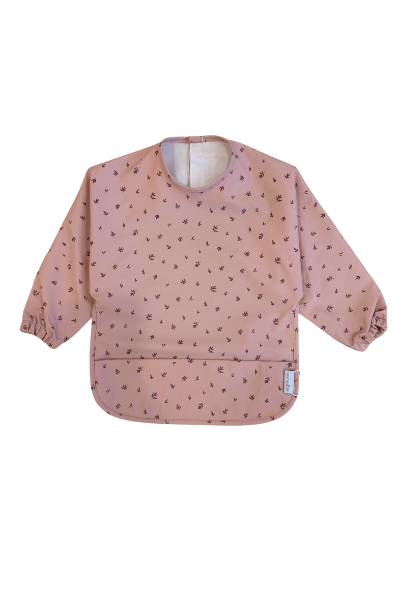 Premium Velcro Low Pocket Long Sleeve Smock Bib, Main, color, BLUSH MEADOW