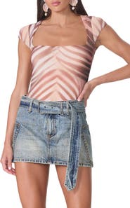 AFRM Winona Square Neck Cap Sleeve Top
