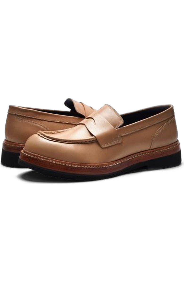 A. Veer Rhodes Penny Loafer, Alternate, color, Sand Leather