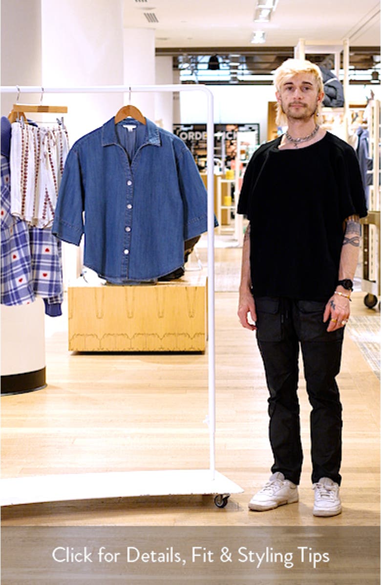 Kindell Cotton Denim Button-Up Shirt, sales video thumbnail