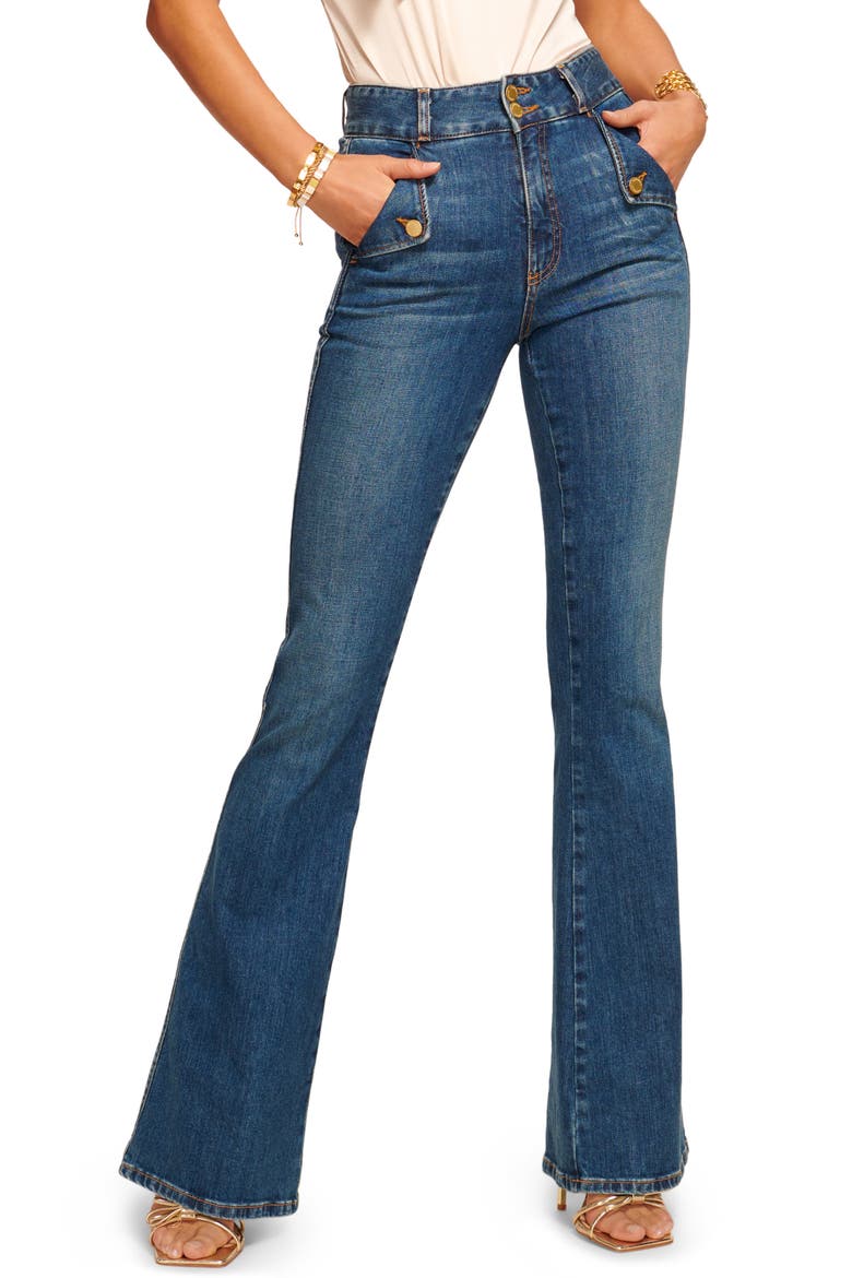 Mase High Waist Bootcut Sailor Jeans, Main, color, MEDIUM WASH