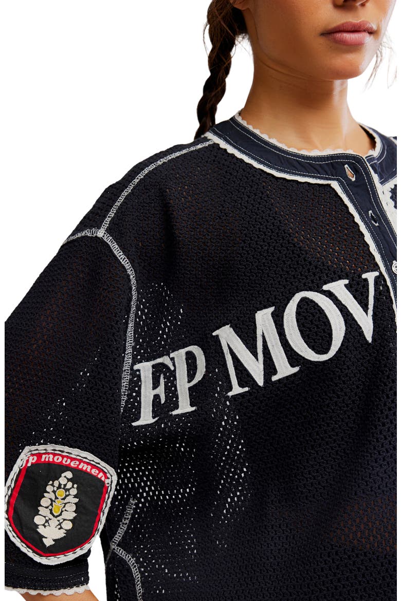 FP Movement Camp Out Embroidered Open Stitch Top, Alternate, color, BLACK