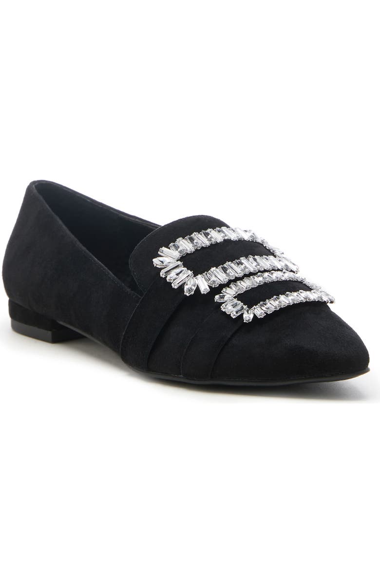 Sole Society Kelynn Crystal Buckle Flat, Main, color,