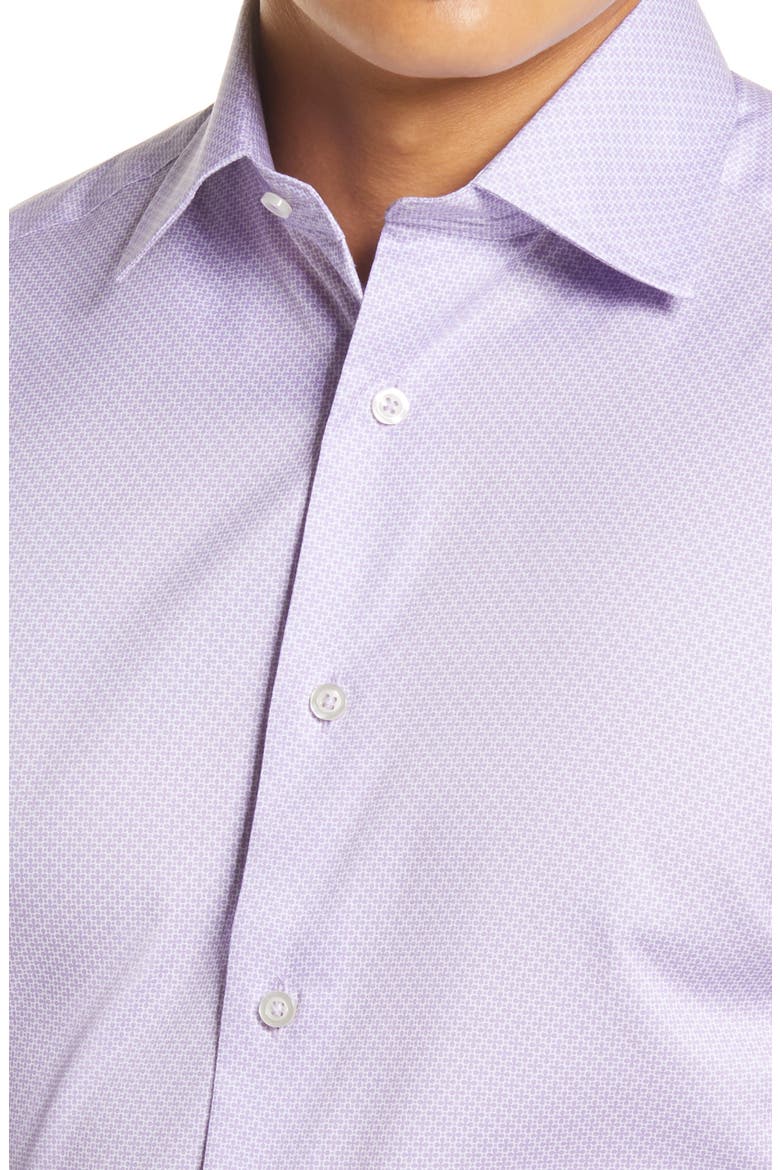 Trim Fit Micro Floral Print Dress Shirt, Alternate, color, LILAC
