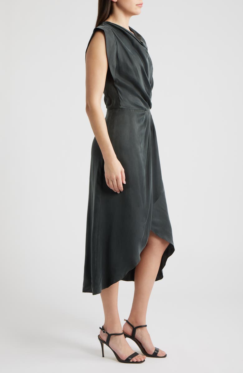 BOSS Orange Dratty Draped Midi Dress, Alternate, color, 