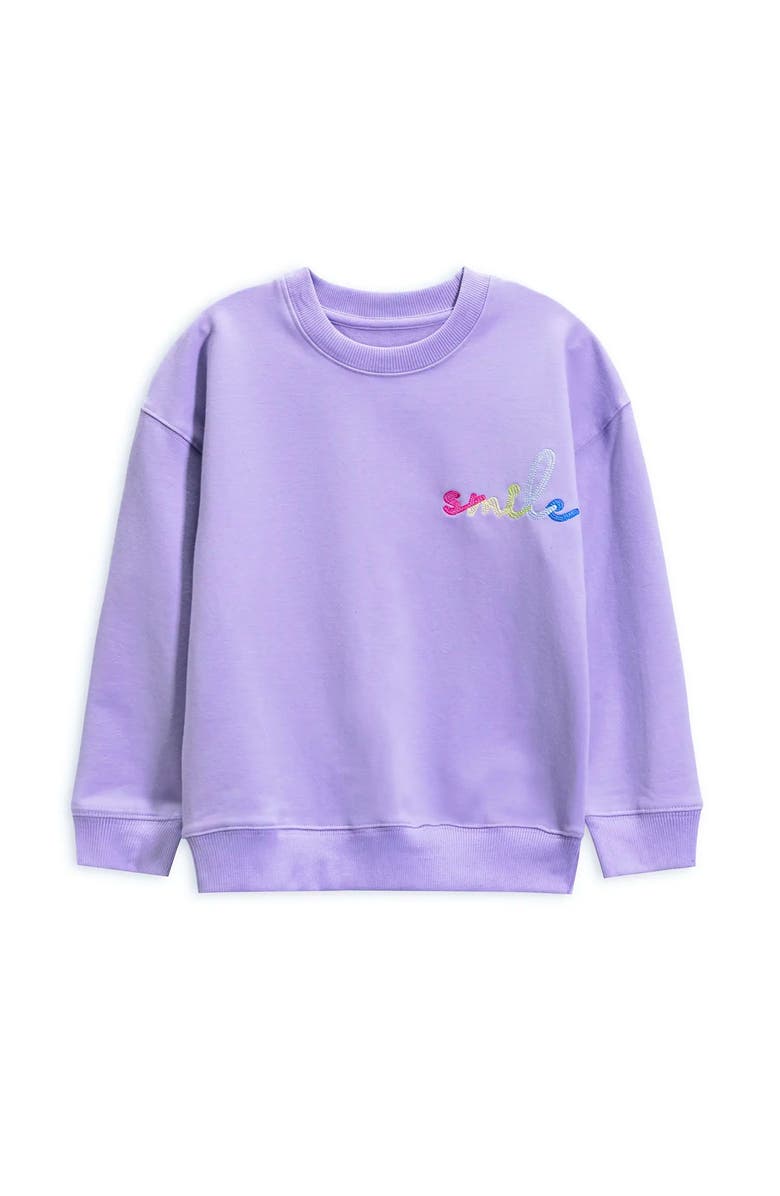 Preppy Goose Smile Embroidered Sweatshirt, Alternate, color, Lavender