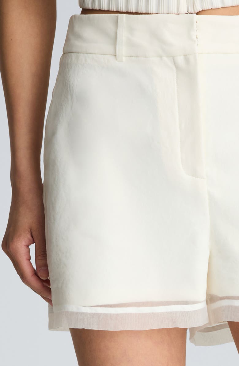 Kenneth Cole Sheer Overlay Shorts, Alternate, color, Pure White