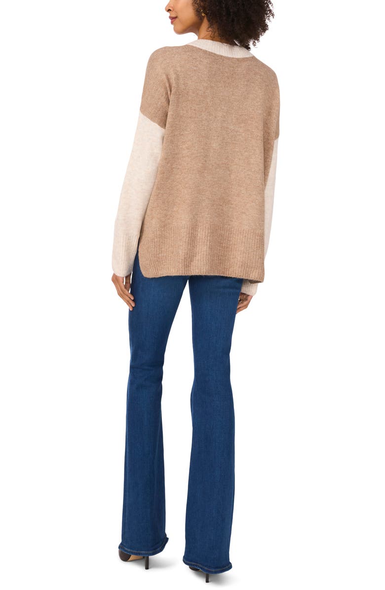 Contrast High-Low Sweater