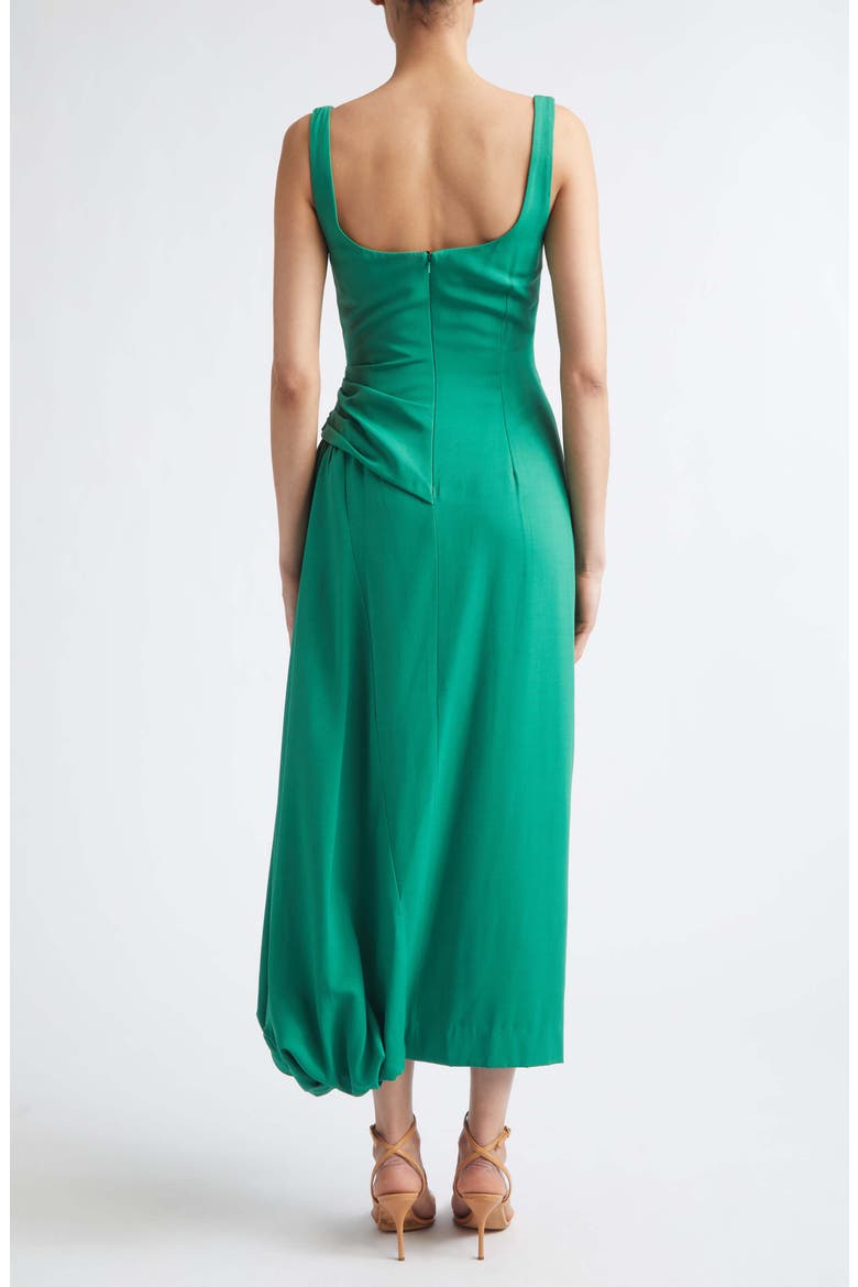 Asymmetric Faille Bubble Dress, Alternate, color, FERN