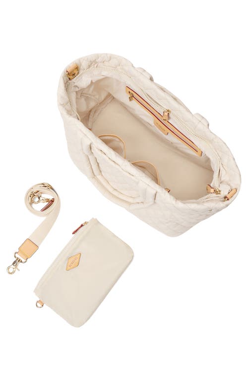 Mz Wallace Medium Metro Quilted Nylon City Tote In Sand