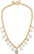 Vince Camuto Pearl Chain Link Toggle Necklace