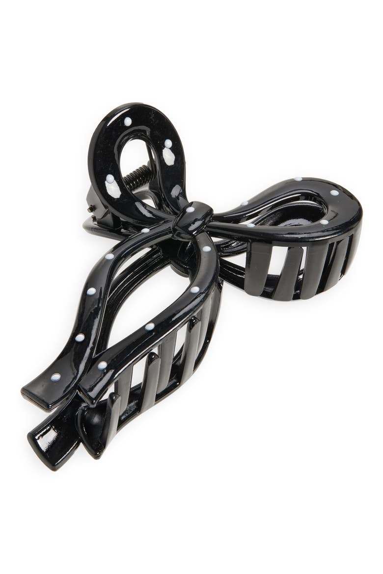 Bow Claw Clip, Main, color, BLACK- IVORY