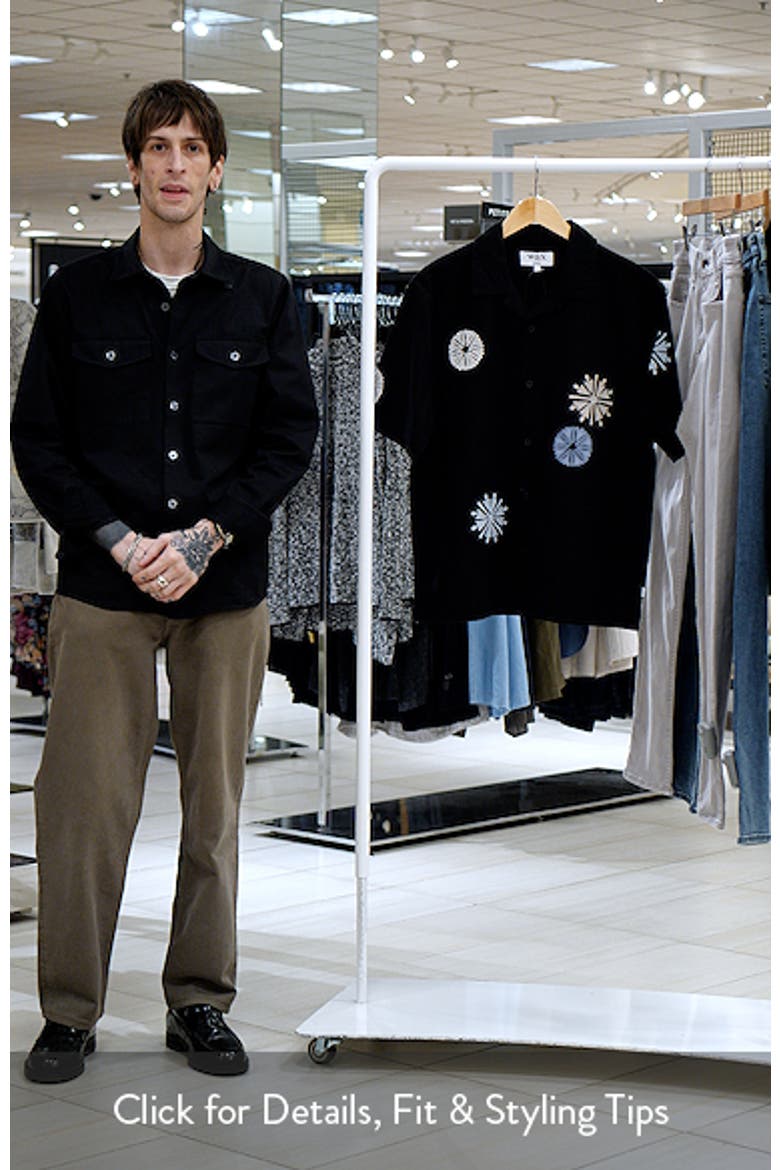 Didicot Medallion Appliqué Cotton & Linen Camp Shirt video