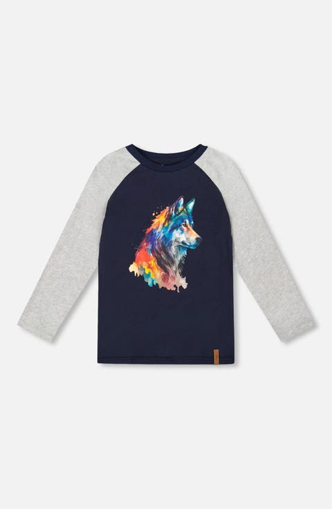 Long Raglan Sleeve Jersey Tee (Toddler & Little Kid)