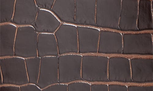 Totême Toteme Belted Croc Embossed Leather Bucket Bag In Brown