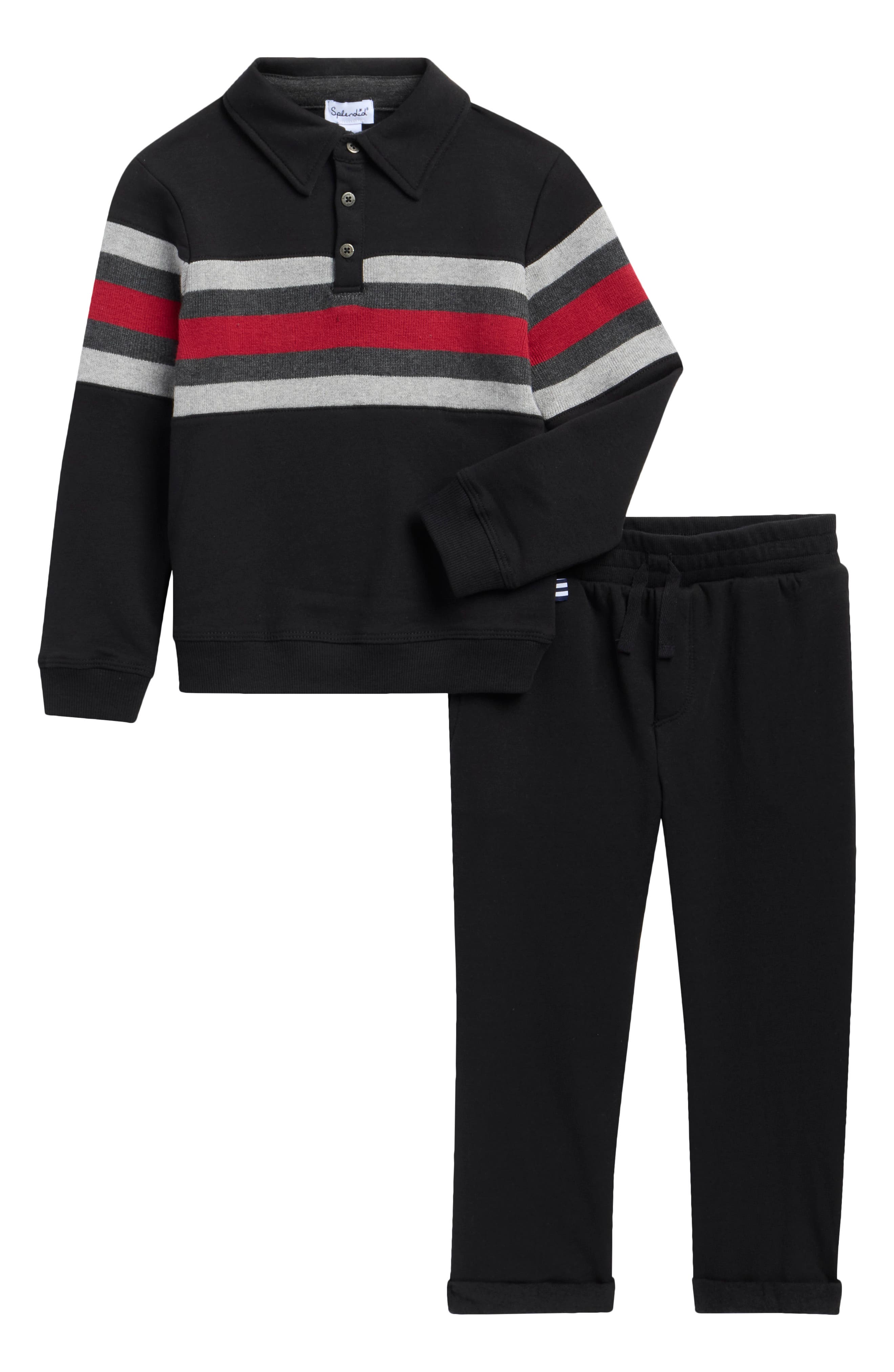Kids' Stripe Polo & Joggers Set
