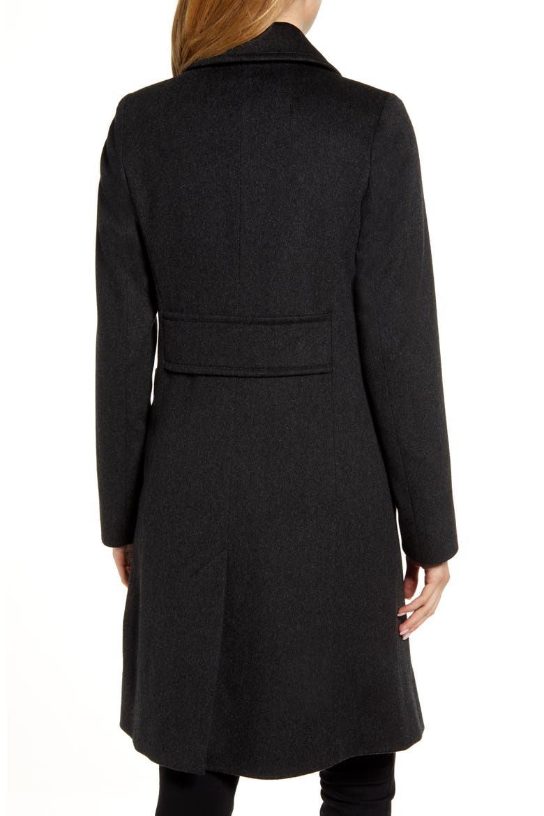 Single Breasted Wool Reefer Coat, Alternate, color, OXFORD