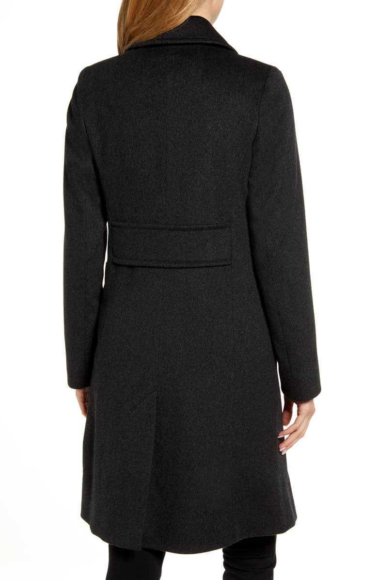 Fleurette Single Breasted Wool Reefer Coat, Alternate, color,