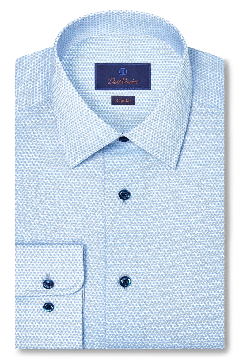 Regular Fit Geometric Cotton Dress Shirt, Main, color, SKY