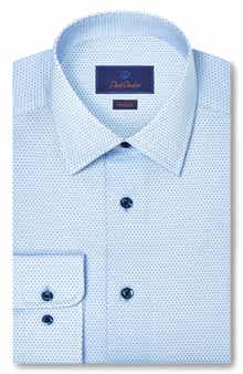 Regular Fit Geometric Cotton Dress Shirt