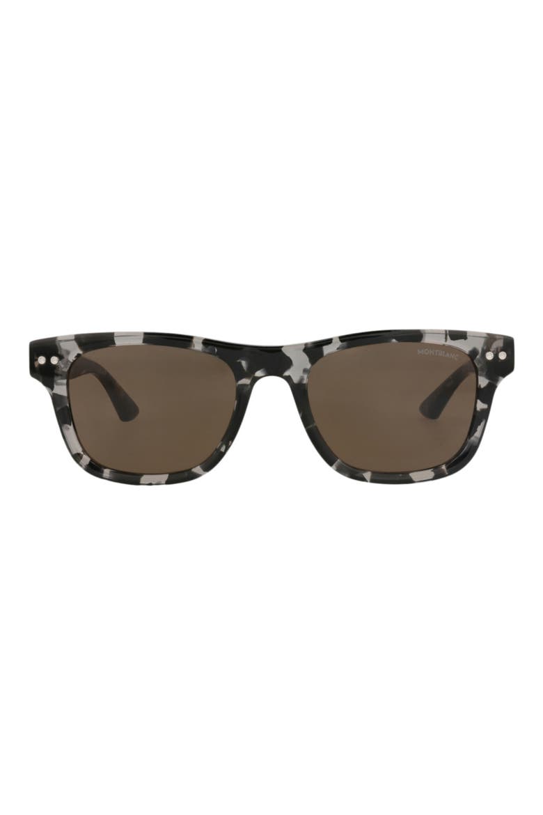 53mm Square Sunglasses, Main, color, BLACK BLACK BROWN