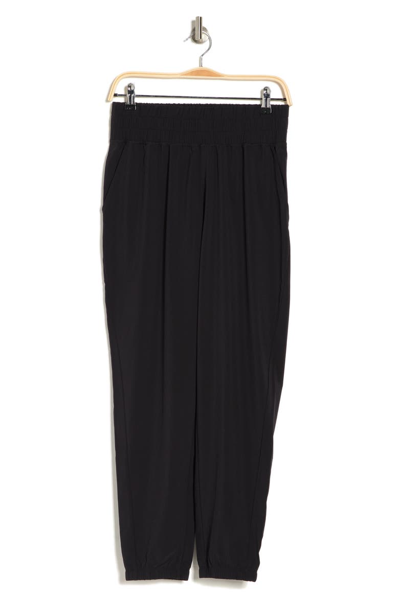 Interval High Waist Track Pants, Alternate, color, BLACK
