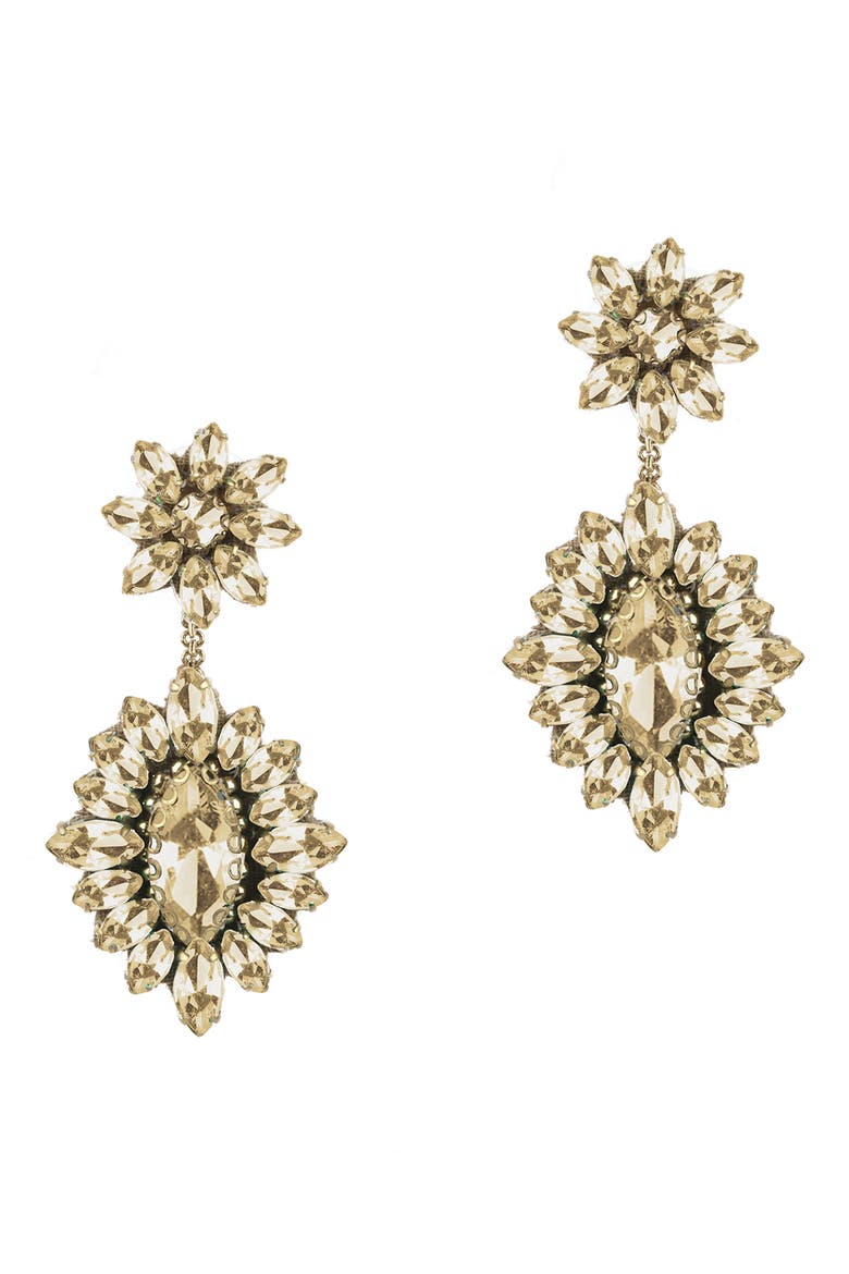 Alianah Crystal Drop Earrings, Main, color, GOLD