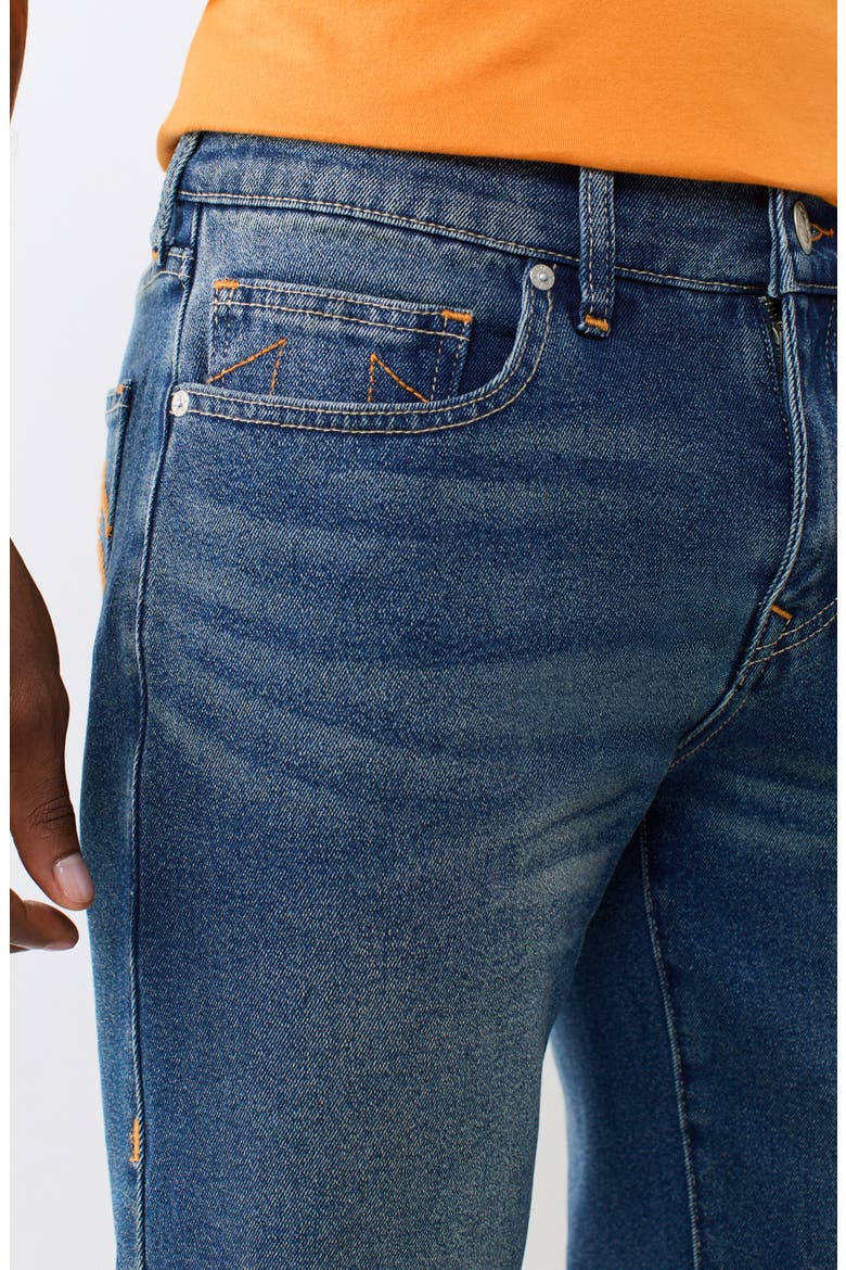 Ricky Ladder Stitch Straight Leg Jeans, Alternate, color, MEDIUM OCEAN STORM WASH