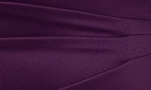 Xscape Evenings Ruffle Off The Shoulder Scuba Cocktail Dress In Plum