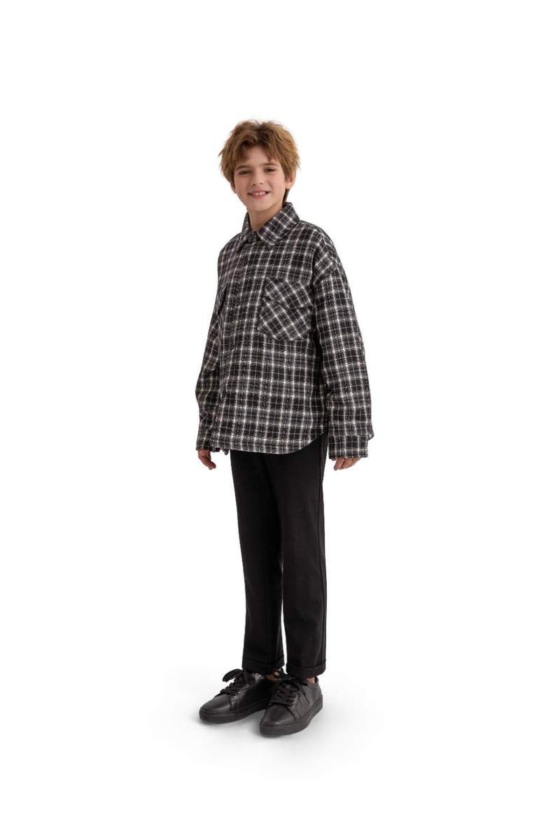 Plaid Flannel Shirt, Alternate, color, Grey