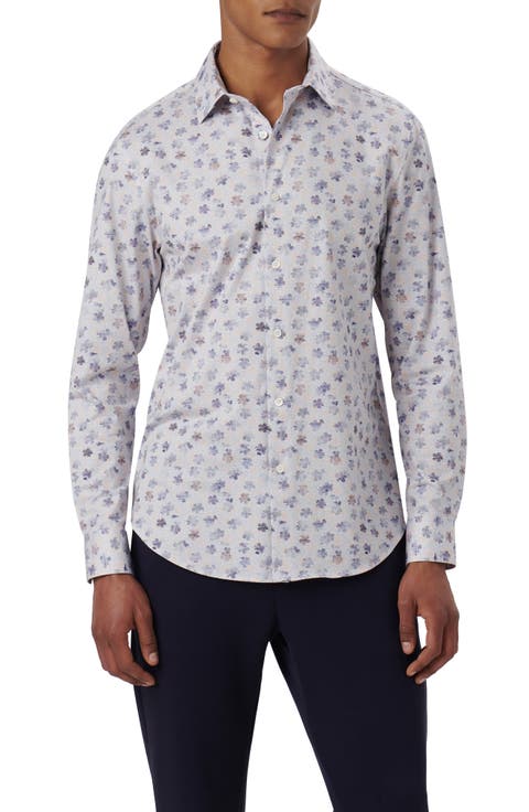 OoohCotton® Print Button-Up Shirt