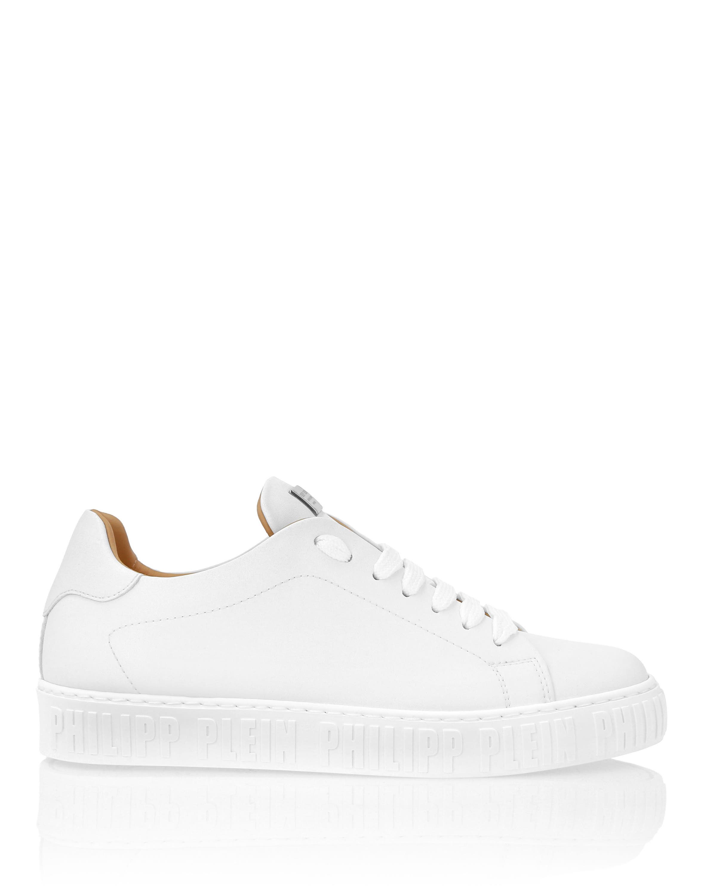 Nappa Leather Low Top Sneakers Women, Alternate, color, white
