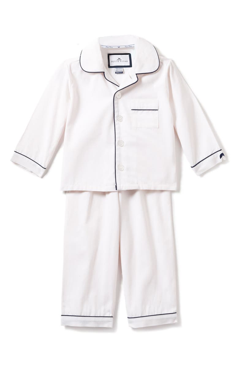 Petite Plume Kids' Two-Piece Pajamas, Main, color, White