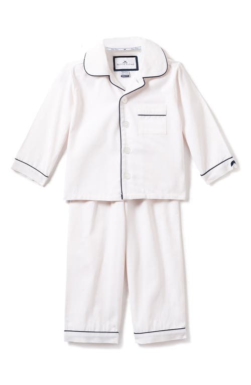 Petite Plume Kids' Two-Piece Pajamas in White at Nordstrom, Size 6-12M