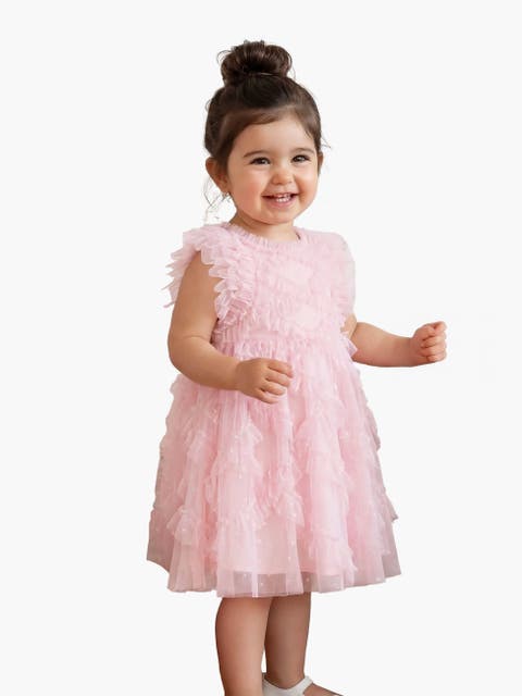 Genevieve Embroidered Ruffle Baby Dress (Baby, Toddler)