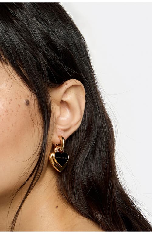 Bimba Y Lola Hearts Hoop Earrings In Black