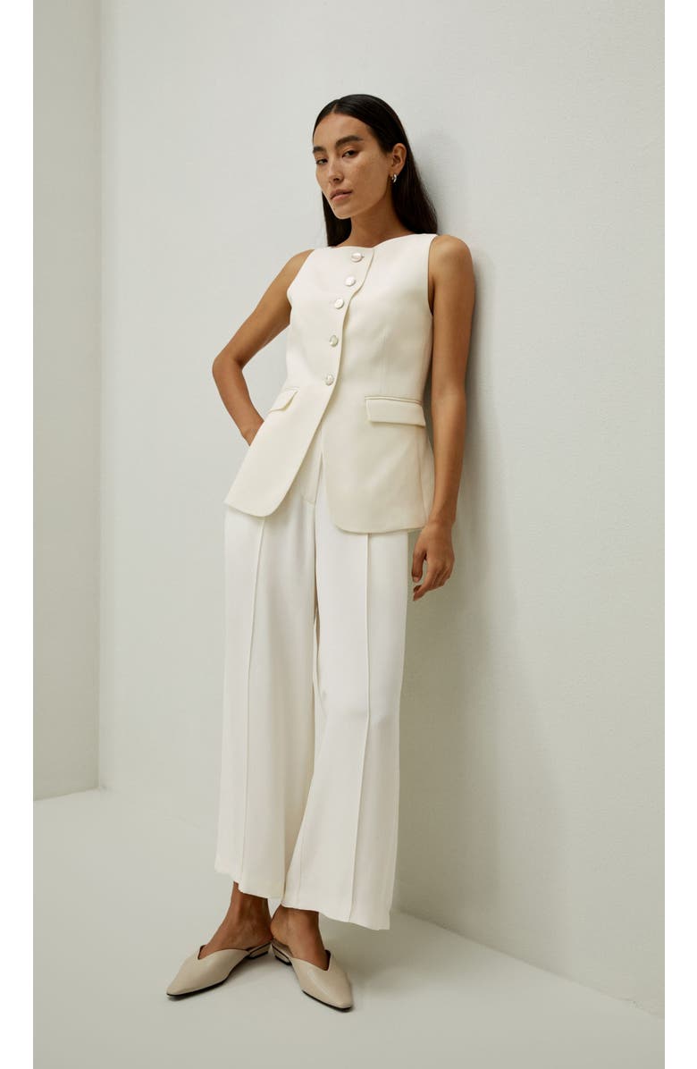 Lilysilk Sleeveless Button Up Silk Vest, Alternate, color, Lily White