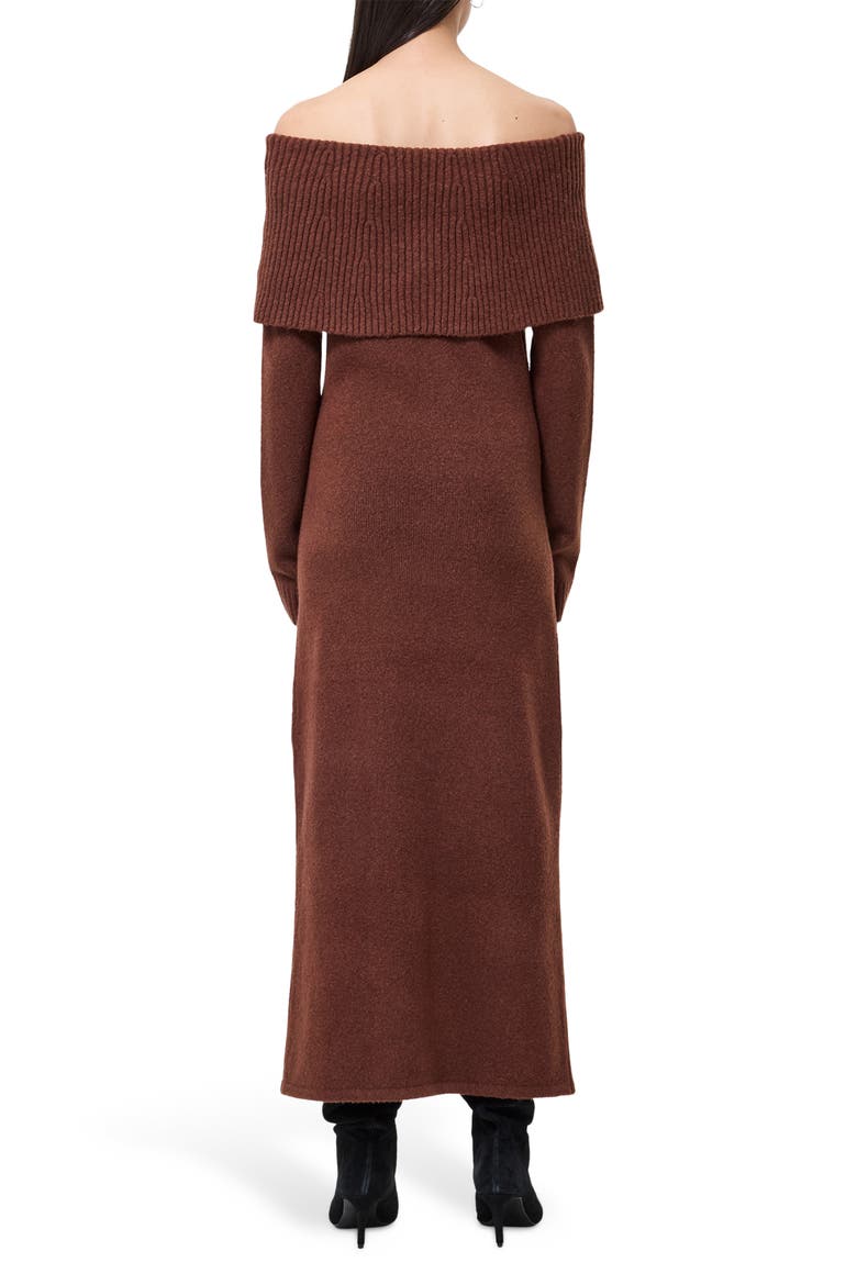 Emilia Off the Shoulder Long Sleeve Maxi Sweater Dress, Alternate, color, 21-CHOCOLATE