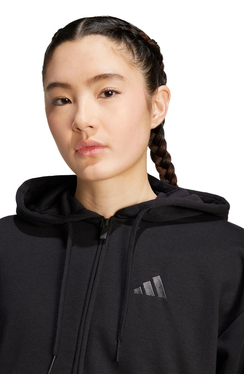 adidas 3-Stripes Full Zip Hoodie, Alternate, color, Black/ Multicolor