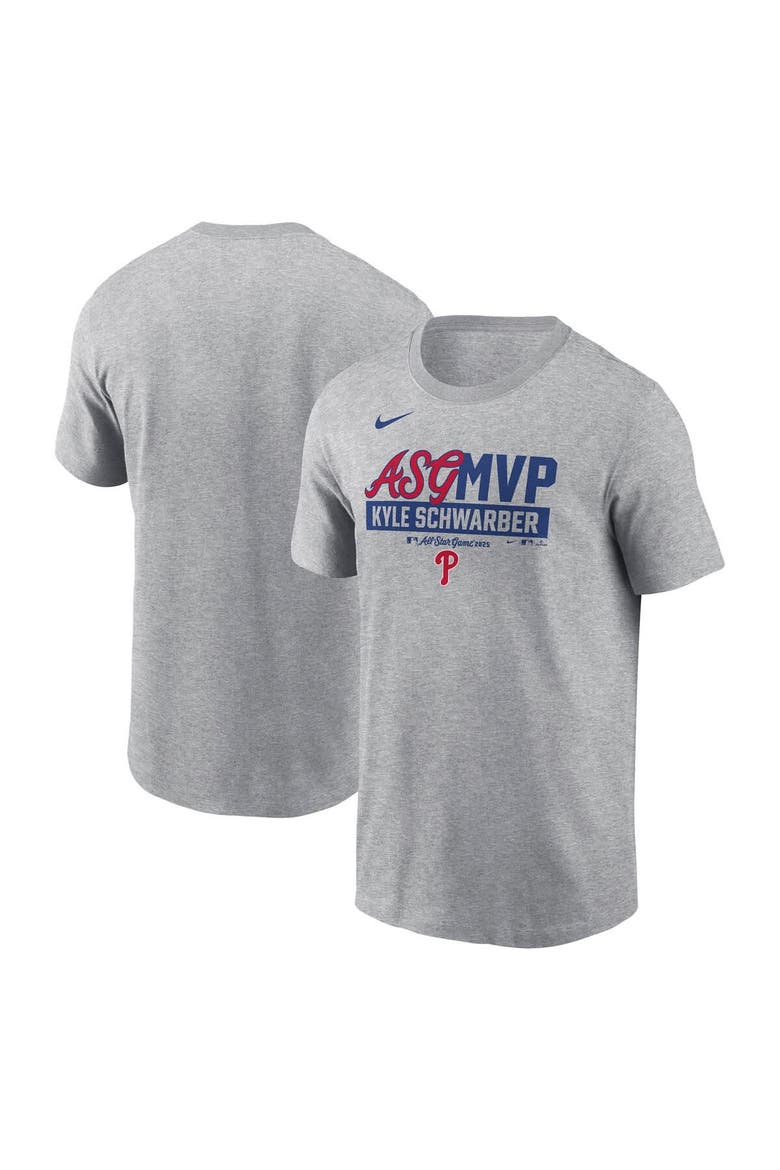 Men's Nike Kyle Schwarber Heather Gray Philadelphia Phillies 2025 MLB All-Star Game MVP T-Shirt, Alternate, color, Heather Gray