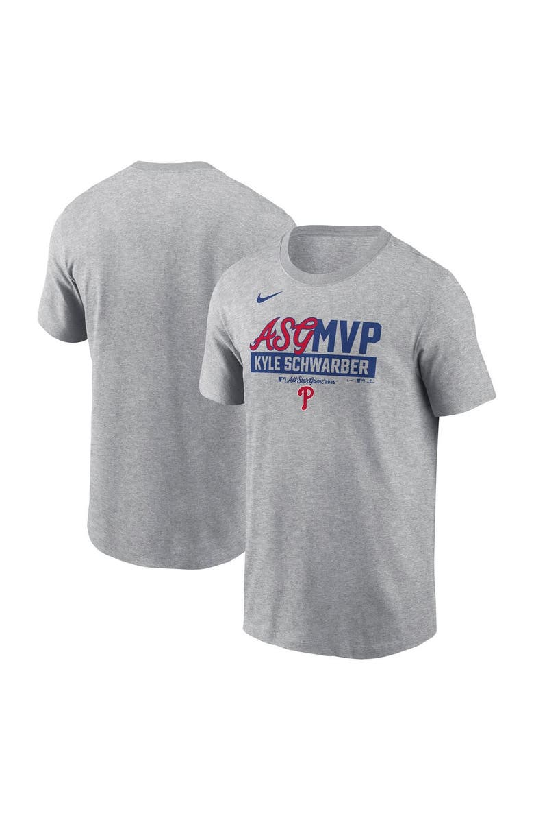 Nike Men's Nike Kyle Schwarber Heather Gray Philadelphia Phillies 2025 MLB All-Star Game MVP T-Shirt, Alternate, color, Heather Gray