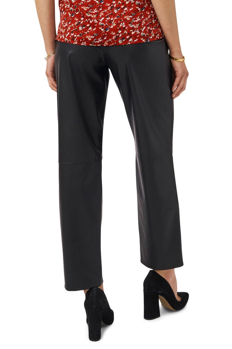 Straight Leg Faux Leather Pants, Alternate, color, RICH BLACK