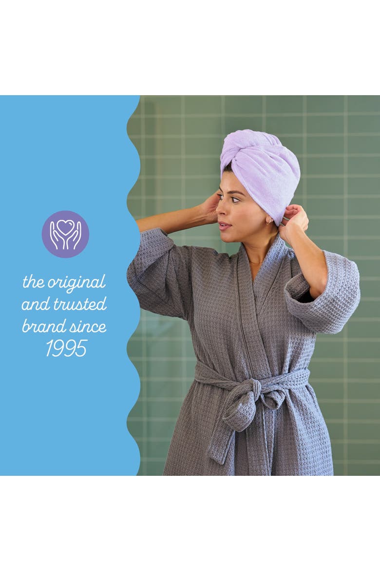 2 Pack Microfiber Hair Towel, for Straight, Wavy, Curly Hair, Alternate, color, Lilac