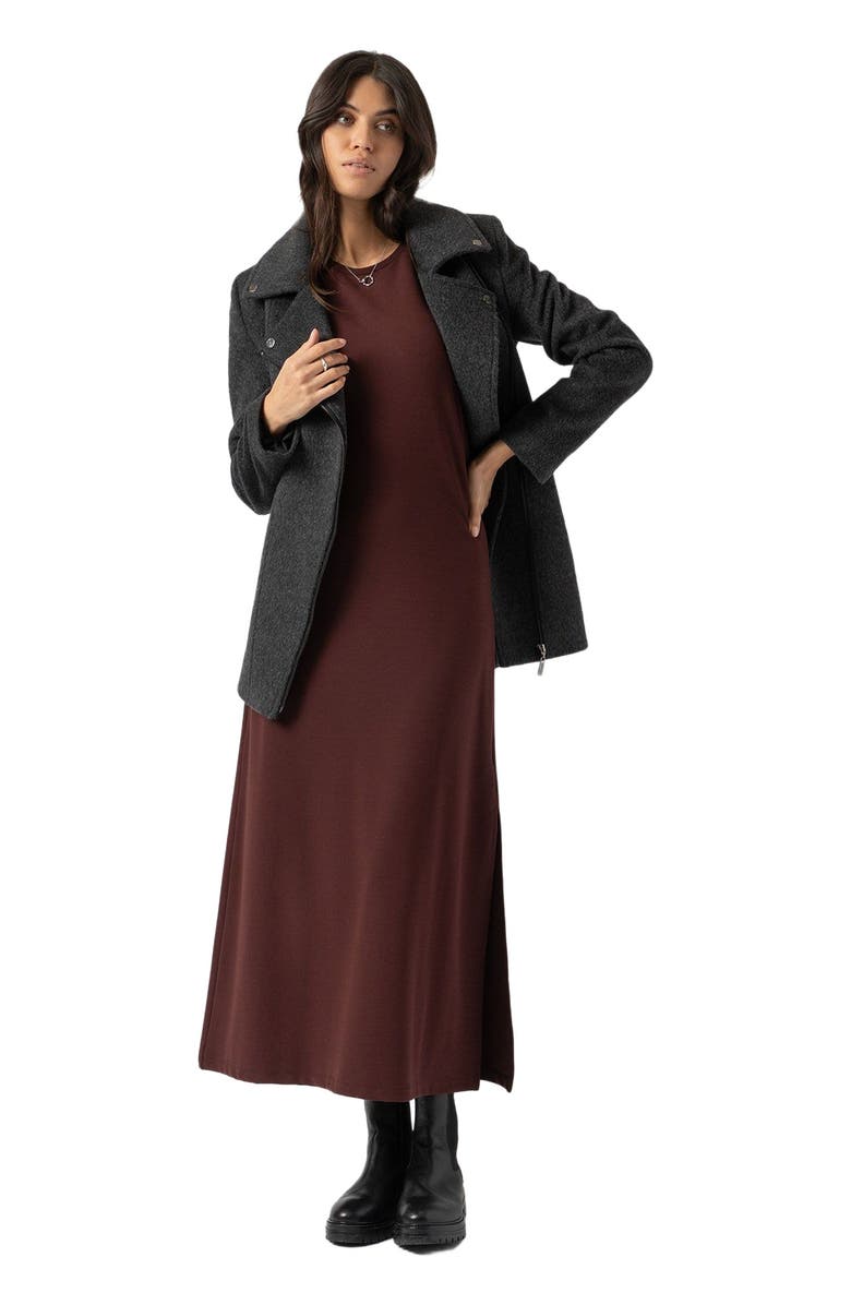Saint + Sofia Rowan Dress, Alternate, color, Maroon