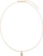 BY ADINA EDEN Lab Grown Diamond Oval Bezel Omega Chain Necklace 14K