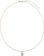 BY ADINA EDEN Lab Grown Diamond Oval Bezel Omega Chain Necklace 14K