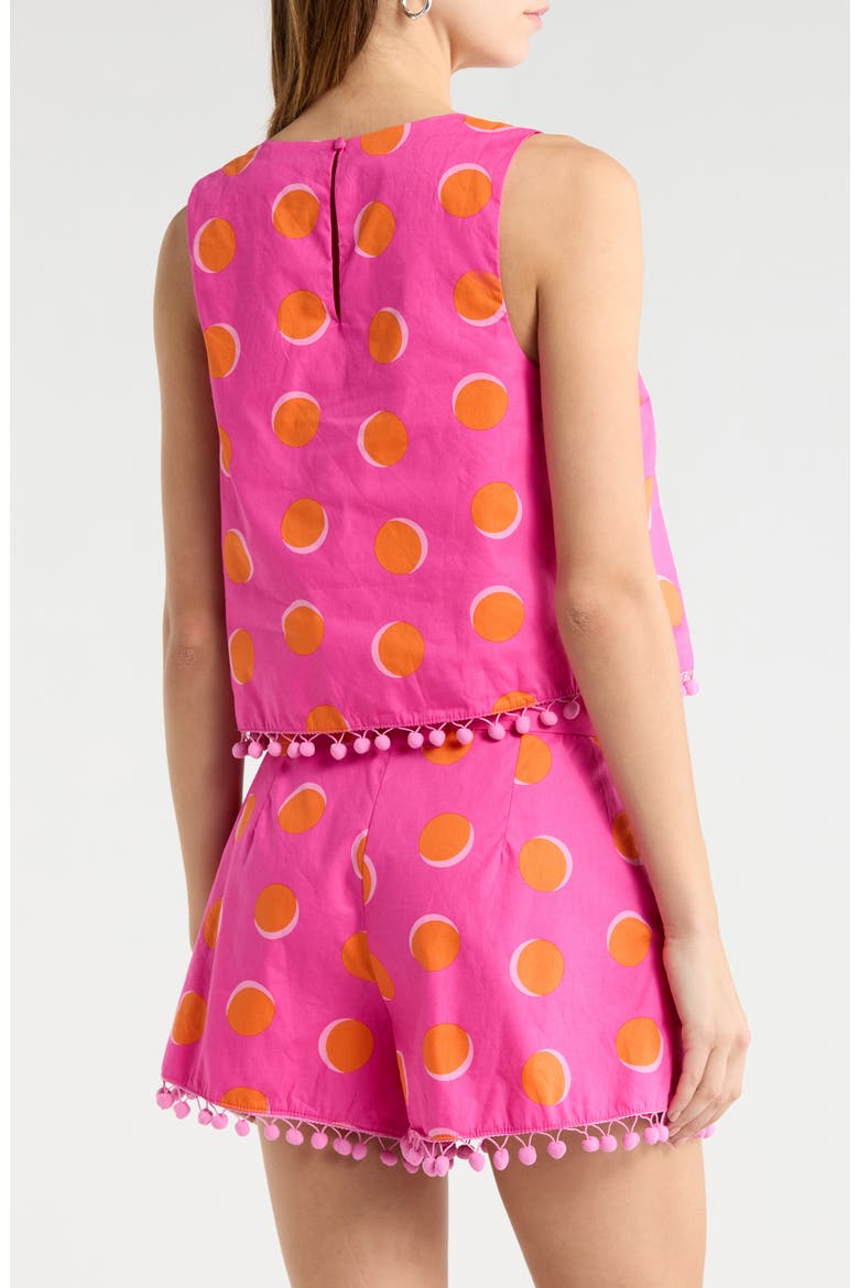 Rosy Polka Dot Taisy Sleeveless Top, Alternate, color, FUCHSIA-ORANGE-DOT