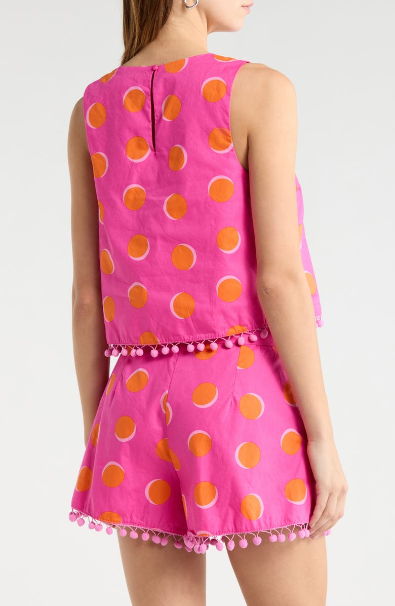 SUGARLIPS Rosy Polka Dot Taisy Sleeveless Top, Alternate, color, 