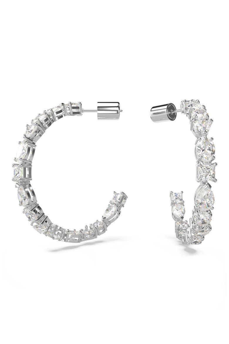 Mesmera Hoop Earrings, Main, color, SILVER