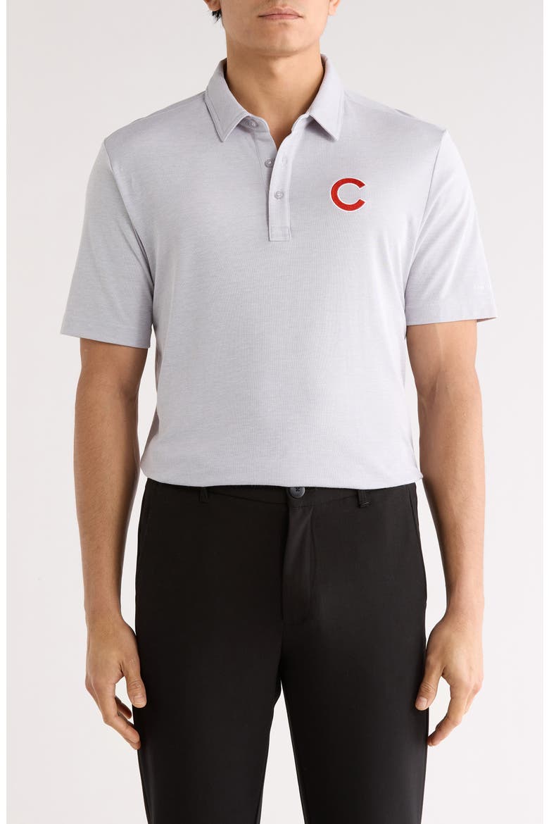 Chicago Cubs Playoff Pitch Polo, Main, color, HEATHER GREY